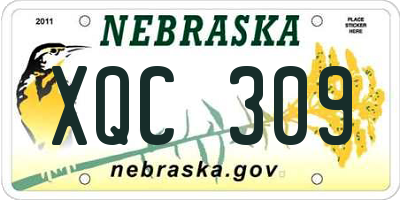 NE license plate XQC309