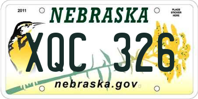 NE license plate XQC326