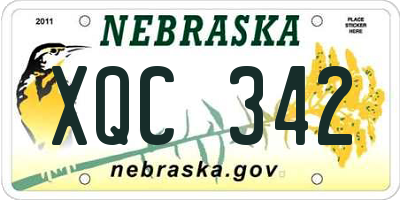 NE license plate XQC342