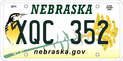 NE license plate XQC352