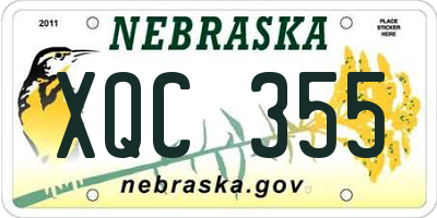 NE license plate XQC355