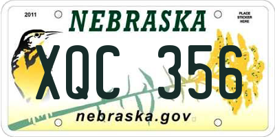 NE license plate XQC356