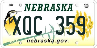 NE license plate XQC359