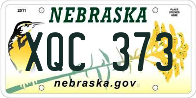 NE license plate XQC373