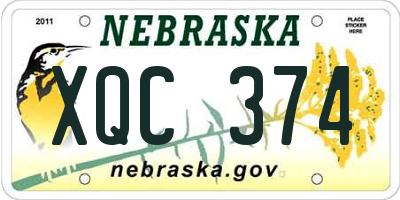 NE license plate XQC374