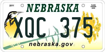 NE license plate XQC375