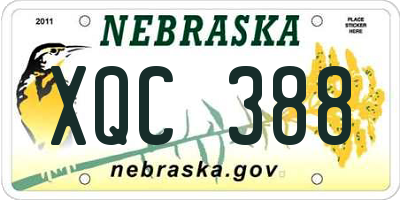 NE license plate XQC388