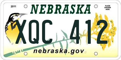NE license plate XQC412