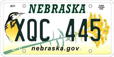 NE license plate XQC445