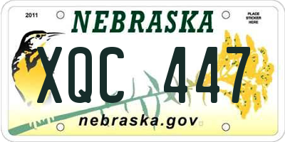 NE license plate XQC447