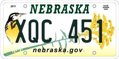 NE license plate XQC451