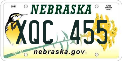 NE license plate XQC455