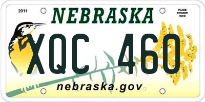 NE license plate XQC460