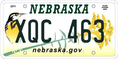 NE license plate XQC463