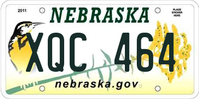NE license plate XQC464