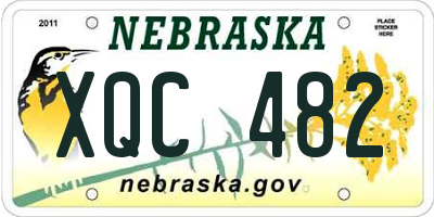 NE license plate XQC482
