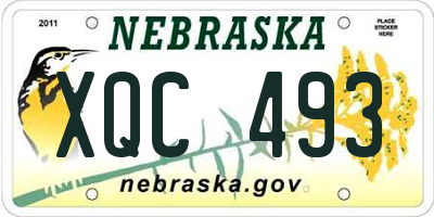 NE license plate XQC493