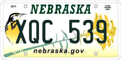 NE license plate XQC539