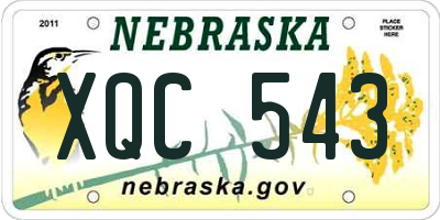 NE license plate XQC543
