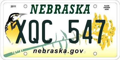 NE license plate XQC547