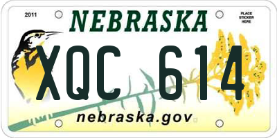 NE license plate XQC614