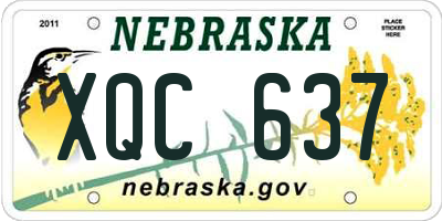NE license plate XQC637