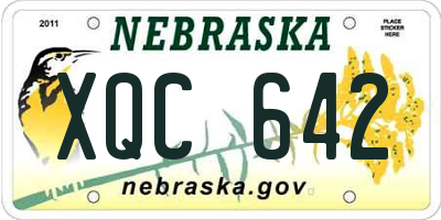 NE license plate XQC642