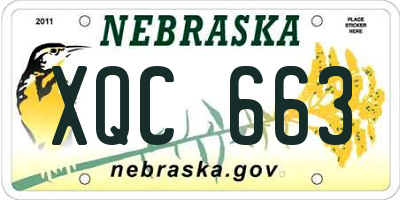 NE license plate XQC663