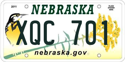 NE license plate XQC701