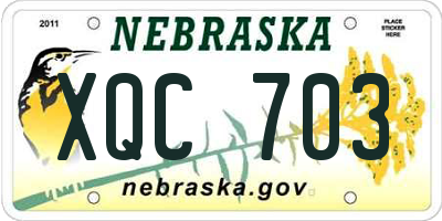 NE license plate XQC703
