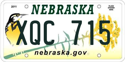 NE license plate XQC715