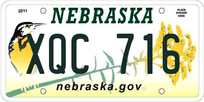 NE license plate XQC716