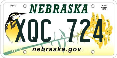 NE license plate XQC724