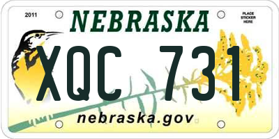 NE license plate XQC731
