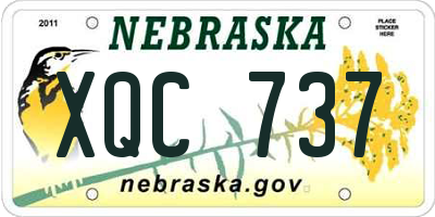 NE license plate XQC737
