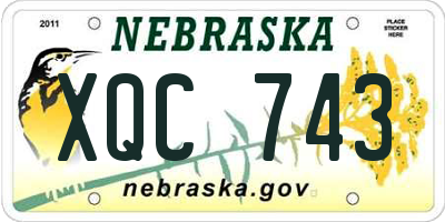 NE license plate XQC743