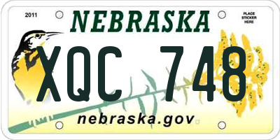 NE license plate XQC748