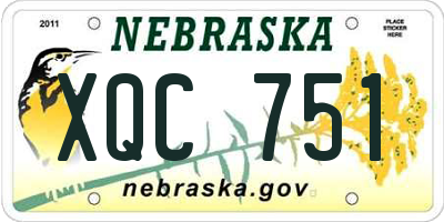 NE license plate XQC751