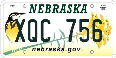 NE license plate XQC756