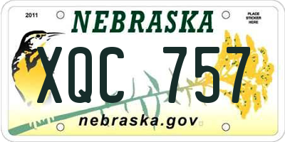 NE license plate XQC757