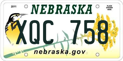 NE license plate XQC758