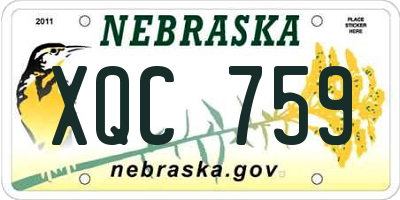 NE license plate XQC759
