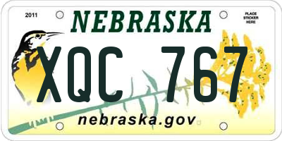 NE license plate XQC767