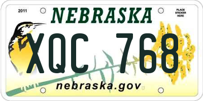 NE license plate XQC768