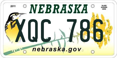 NE license plate XQC786