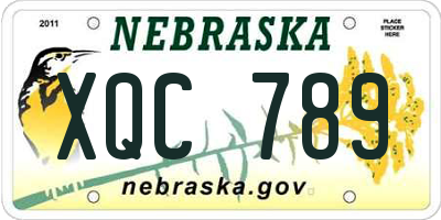 NE license plate XQC789