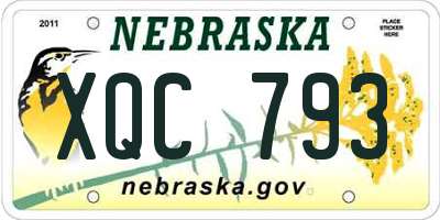 NE license plate XQC793