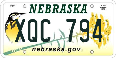 NE license plate XQC794