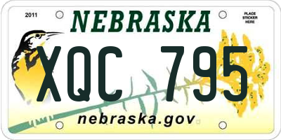 NE license plate XQC795