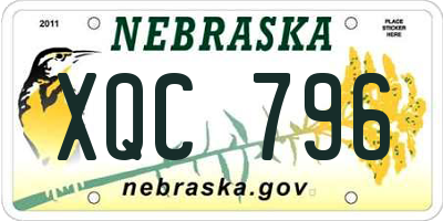 NE license plate XQC796